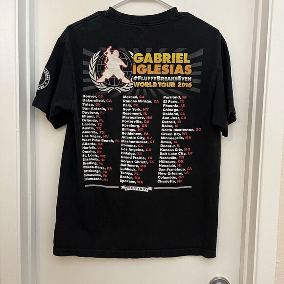 Rare Gabriel Iglesias T Shirt Fluffy Breaks Even 2016 World Tour Comedy Mens L - Picture 2 of 5